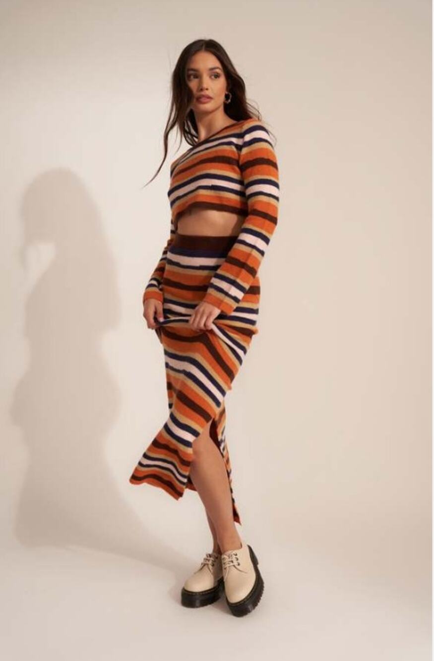 Callahan Lara Top and Skirt Set in Multi size M/L Striped Knit
